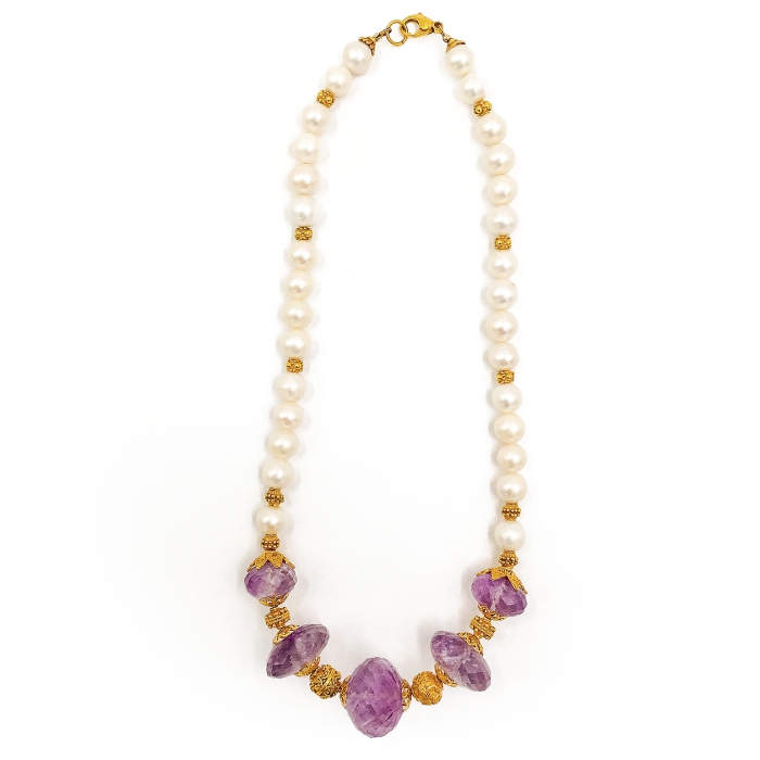Amethyst  Perlenkette | KPA1